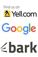 Find us on Yell.com, Google, Bark